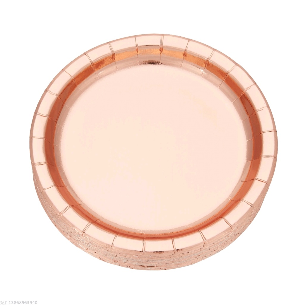Factory Supply Birthday Party Disposable Bronzing Paper Cup 300G Paper Card Paper Plate for Cake Party Fruit Plate Paper Plate Factory Supply Birthday Party Disposable Bronzing Paper Cup 300G Paper Card Paper Plate for Cake Party Fruit Plate Paper Plate
