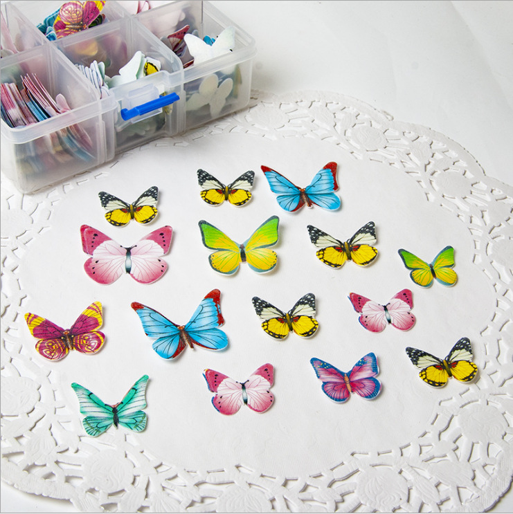 Edible Glutinous Rice Paper Butterfly Flower Letter Playing Cards Cake Decoration Cold Plate Decoration