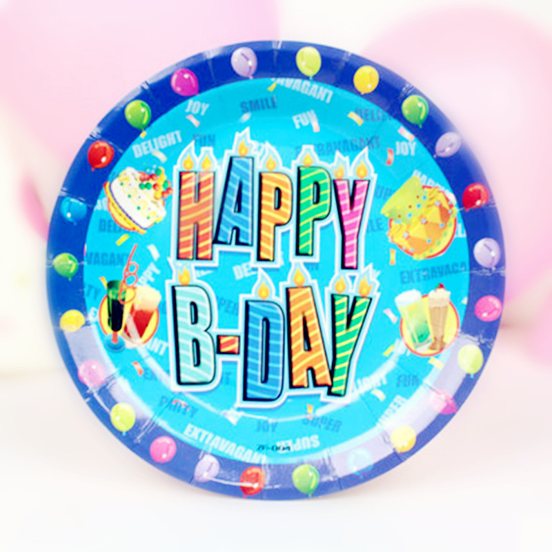 Birthday party supplies 7 inch polka dot paper plate Korean version wave point cake plate party disposable barbecue dinner plate Birthday party supplies 7 inch polka dot paper plate Korean version wave point cake plate party disposable barbecue dinner plate