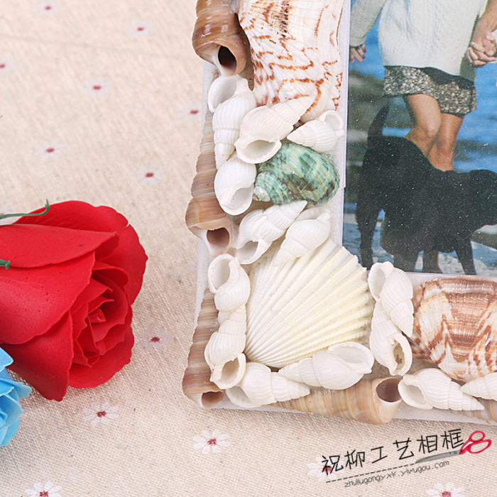 Mediterranean style sea shell photo frame unique home to the original hand