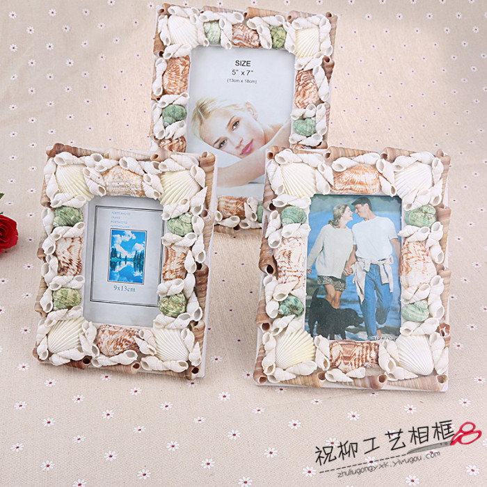 Mediterranean style sea shell photo frame unique home to the original hand