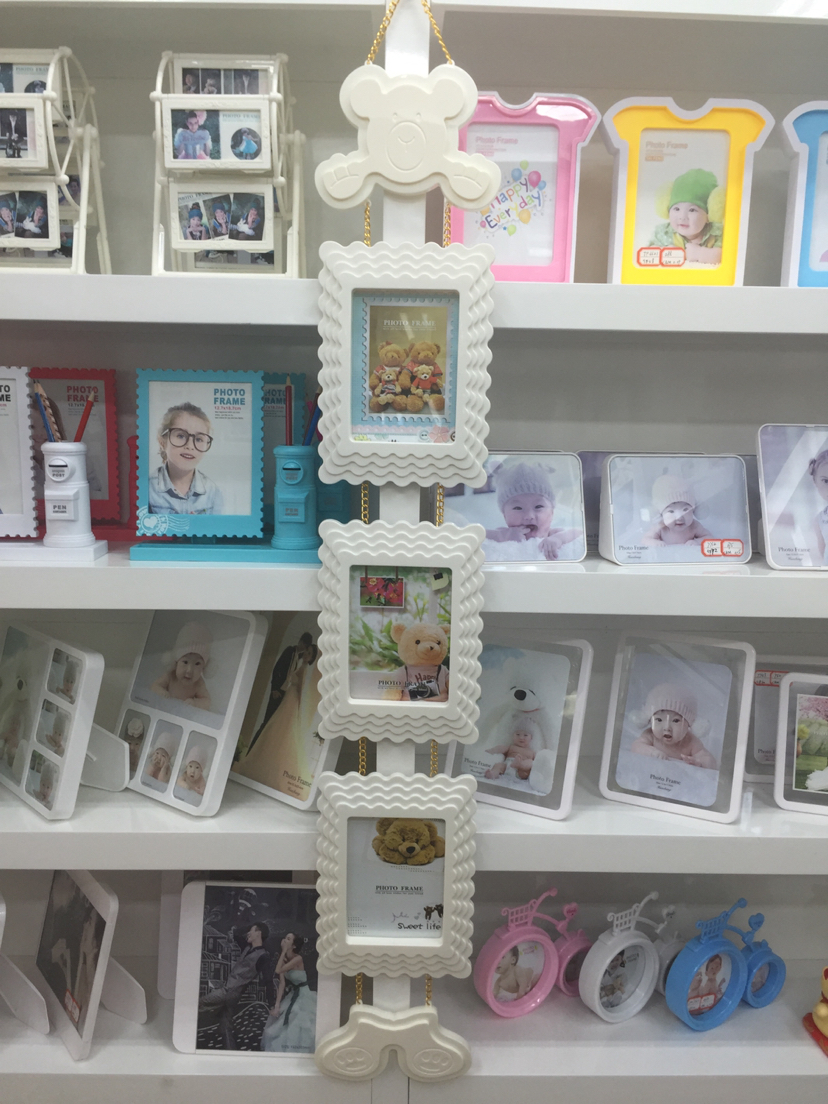 Haotao Photo Frame Ht9363 Small Wave Three-Piece Photo Frame 7-Inch (White)