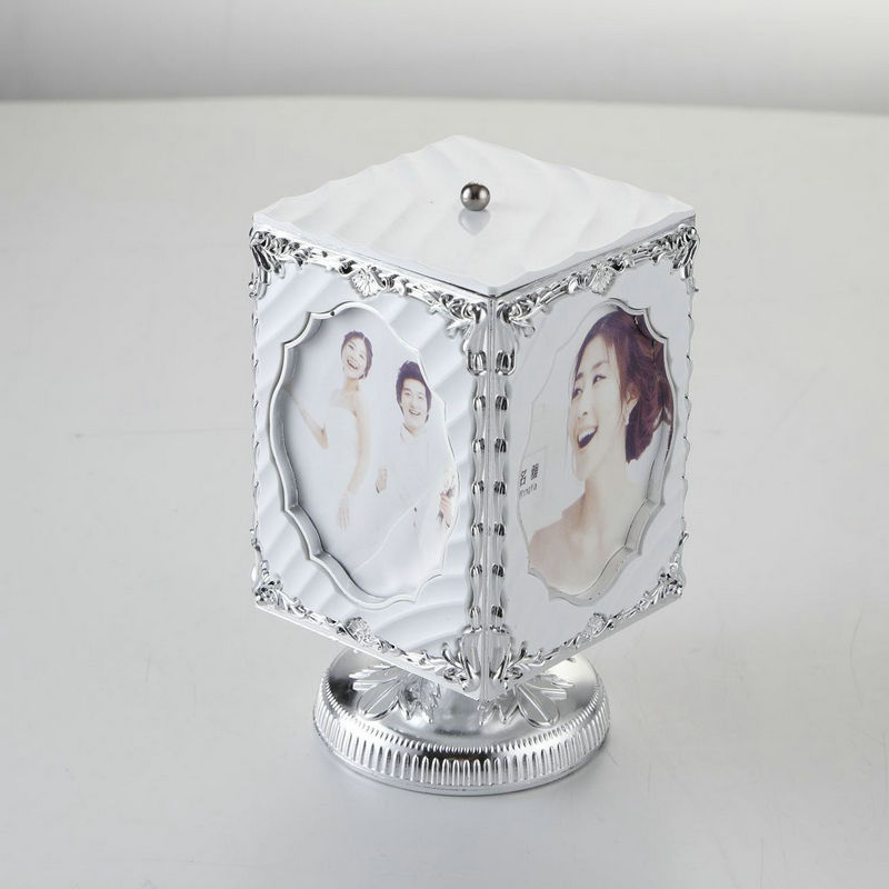 Factory Wholesale Creative Rotational Clockwork Photo Frame Music Box 5-Inch Gift Photo Frame Combined Table Photo Box