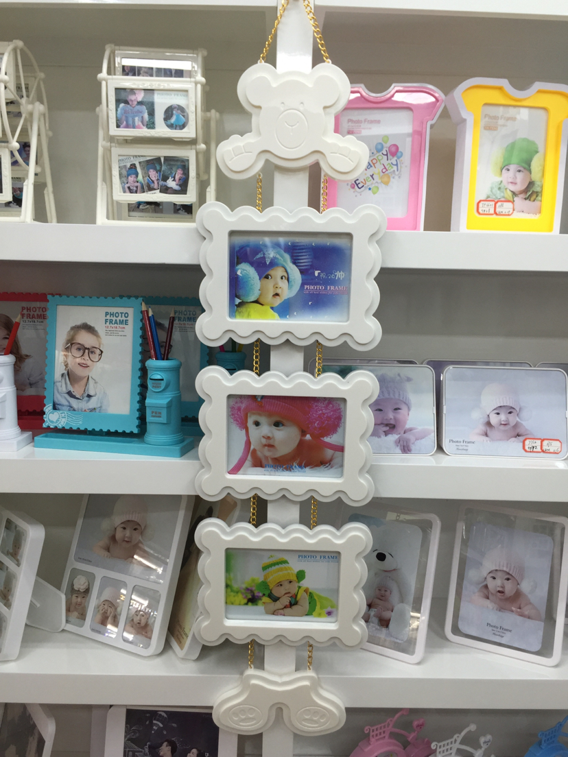 Haotao Photo Frame Ht9309 Flat Big Wave Three-Piece Photo Frame 7-Inch (White)