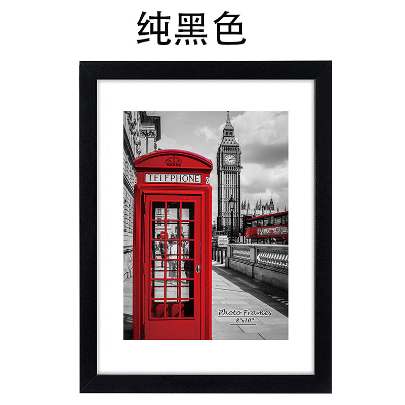 Solid Wood Photo Frame Wholesale Wall Hanging and Table Decoration Creative 7-Inch 5 6 8-Inch A4 Photo Frame License Frame Picture Frame Studio Manufacturer