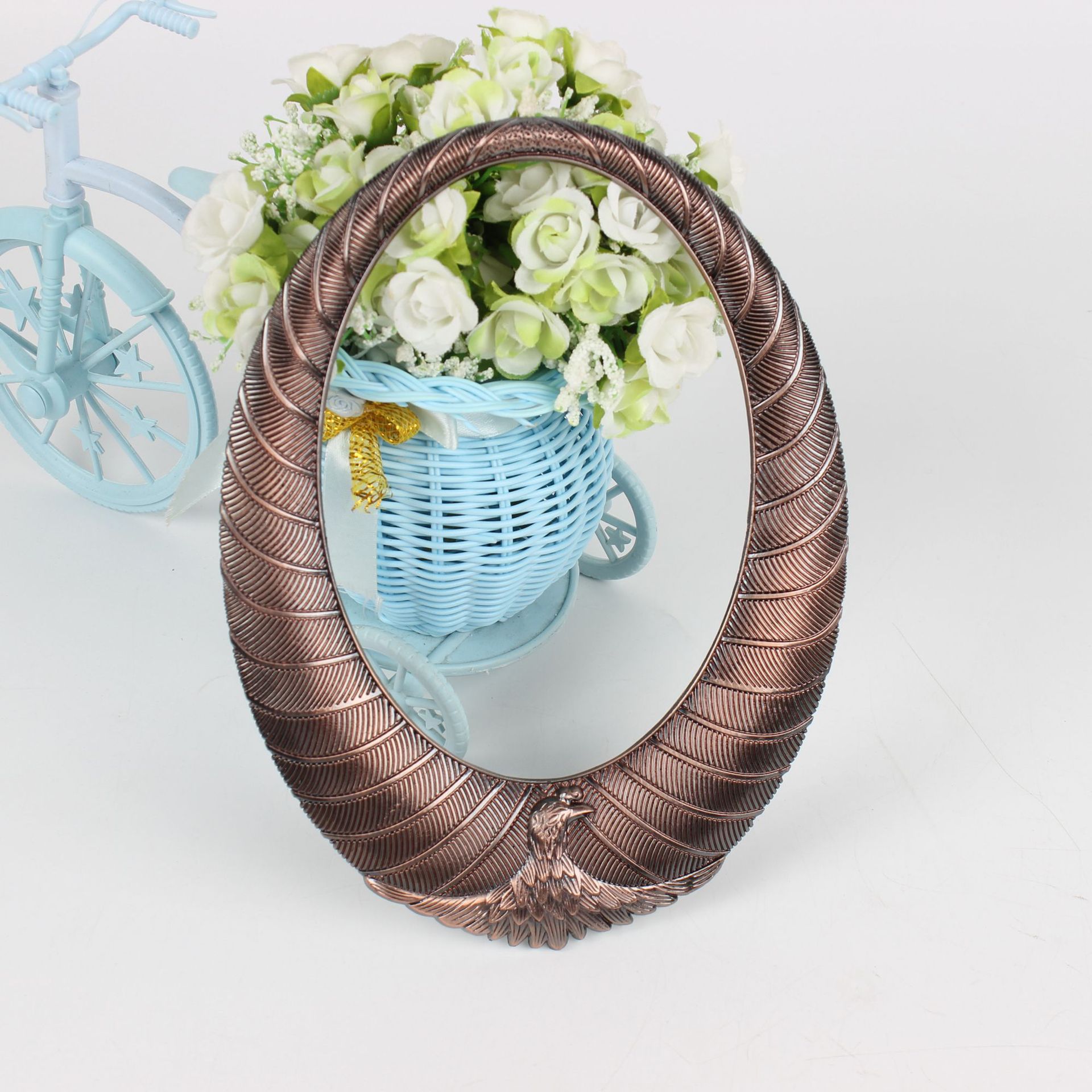 Oval Medal Flower Frame Plastic Medal Lace Window Medal Accessories Medal Custom Peacock Photo Frame