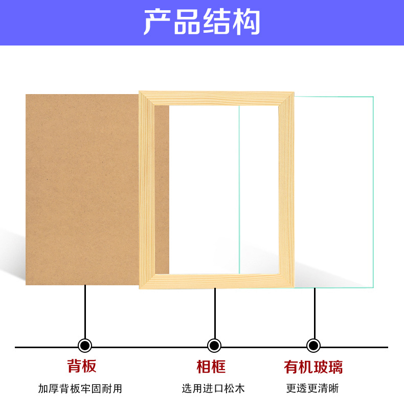 Puzzle Photo Frame 8 K4k Wall Hanging Picture Frame Table Solid Wood Photo Frame A3 A4 Factory Wholesale Wooden Photo Frame Printed Logo
