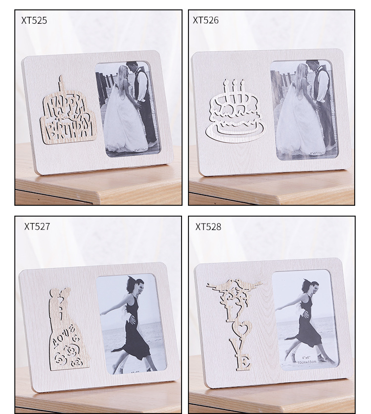 Customized Wholesale Creative Nordic Style Photo Frame Waterproof Moisture-Proof Living Room Wooden Blister Photo Frame