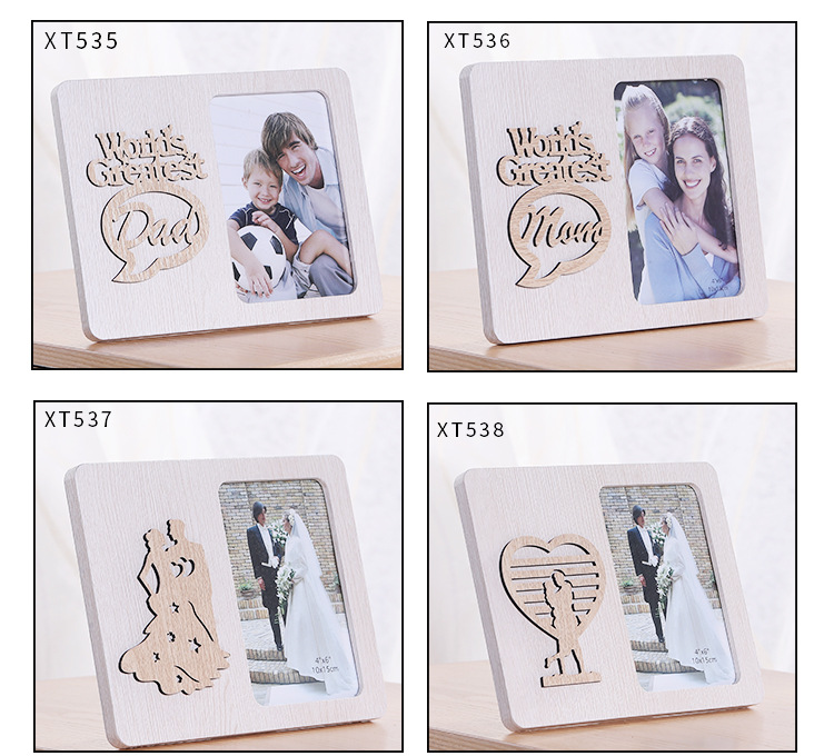 Customized Wholesale Creative Nordic Style Photo Frame Waterproof Moisture-Proof Living Room Wooden Blister Photo Frame