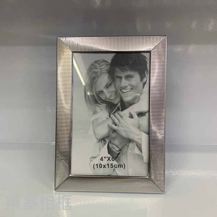 Horizontal Pattern Iron Plating Silver Glass Creative Decoration Photo Home Decorative Gift Crafts Metal Photo Frame