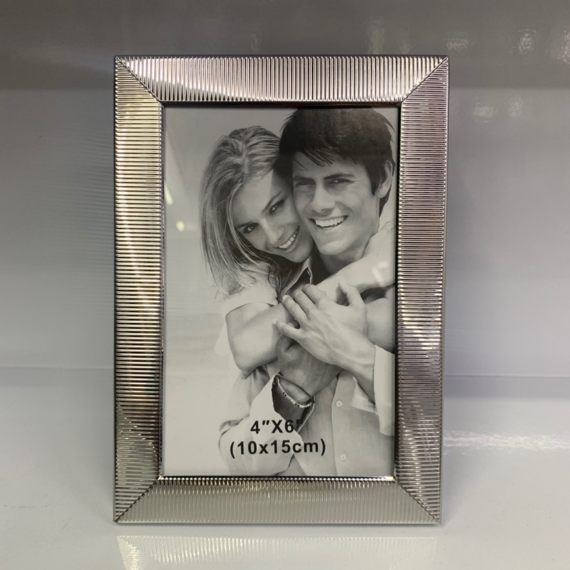 Horizontal Pattern Iron Plating Silver Glass Creative Decoration Photo Home Decorative Gift Crafts Metal Photo Frame