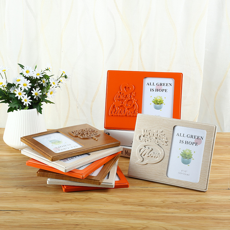 European-Style Minimalist Creative Table Wall Cabinet Decoration Rectangular Wooden Bracket Photo Frame Picture Can Be Customized Factory Wholesale