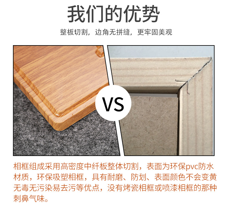 European-Style Minimalist Creative Table Wall Cabinet Decoration Rectangular Wooden Bracket Photo Frame Picture Can Be Customized Factory Wholesale