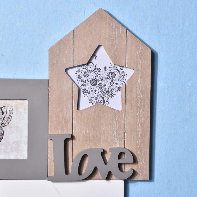 Factory Direct Sales European Home Distressed Photo Frame Hanging Creative Photo Wall Wooden Crafts Photo Frame Photo Wholesale