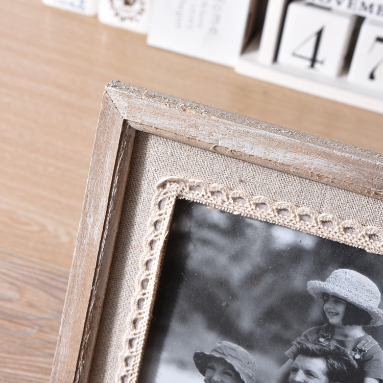 American-Style Old Wooden Photo Frame Creative Photo Frame Loungewear Decoration Studio Wooden Craftwork Decoration