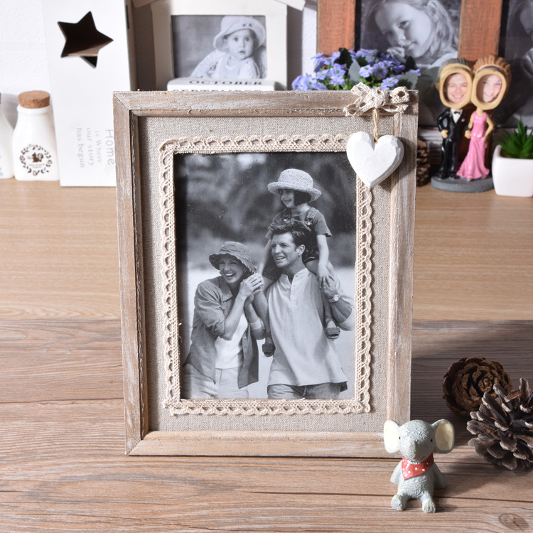 American-Style Old Wooden Photo Frame Creative Photo Frame Loungewear Decoration Studio Wooden Craftwork Decoration American-Style Old Wooden Photo Frame Creative Photo Frame Loungewear Decoration Studio Wooden Craftwork Decoration