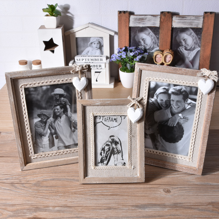 American-Style Old Wooden Photo Frame Creative Photo Frame Loungewear Decoration Studio Wooden Craftwork Decoration American-Style Old Wooden Photo Frame Creative Photo Frame Loungewear Decoration Studio Wooden Craftwork Decoration