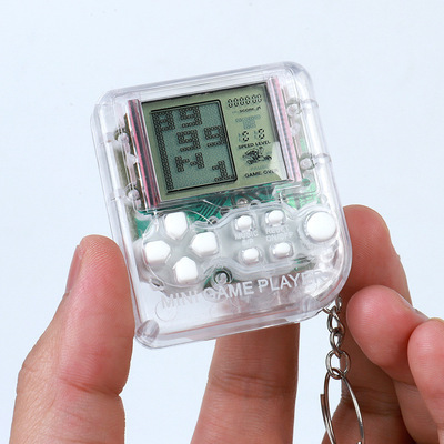 Handheld Mini Game Machine Toy Tetris Game Console Nostalgic Classic Game Machine Gift Keychain