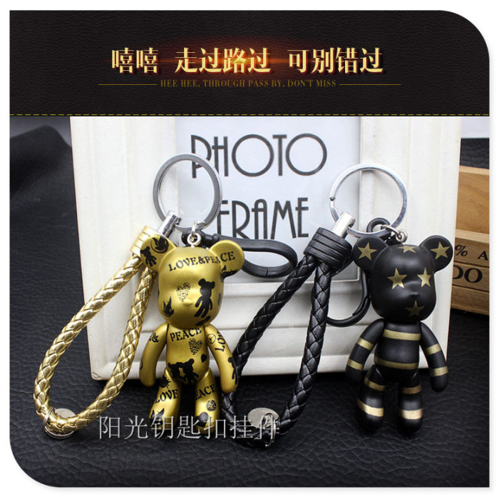 Bear key ring pendant creative bag cartoon violence violence bear pendant Keychain car personality factory wholesale