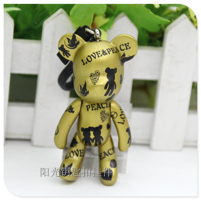 Bear key ring pendant creative bag cartoon violence violence bear pendant Keychain car personality factory wholesale