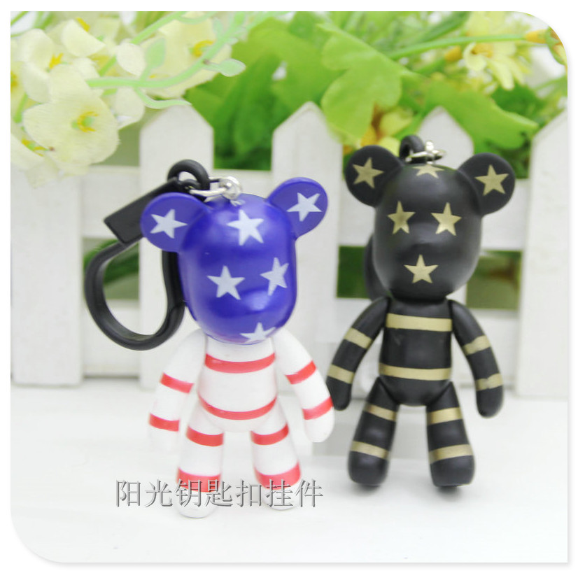 Bear key ring pendant creative bag cartoon violence violence bear pendant Keychain car personality factory wholesale