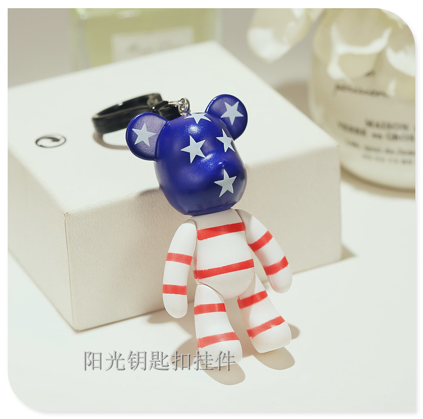 Bear key ring pendant creative bag cartoon violence violence bear pendant Keychain car personality factory wholesale