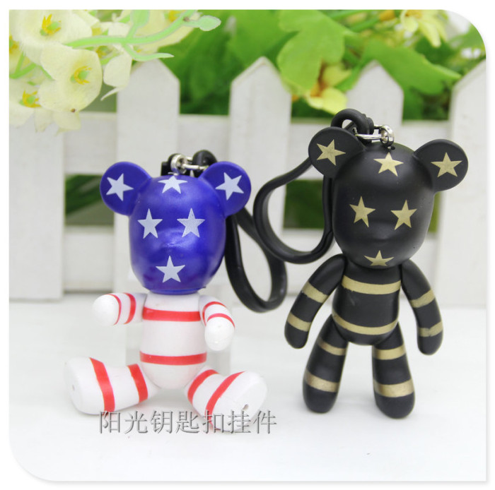 Bear key ring pendant creative bag cartoon violence violence bear pendant Keychain car personality factory wholesale