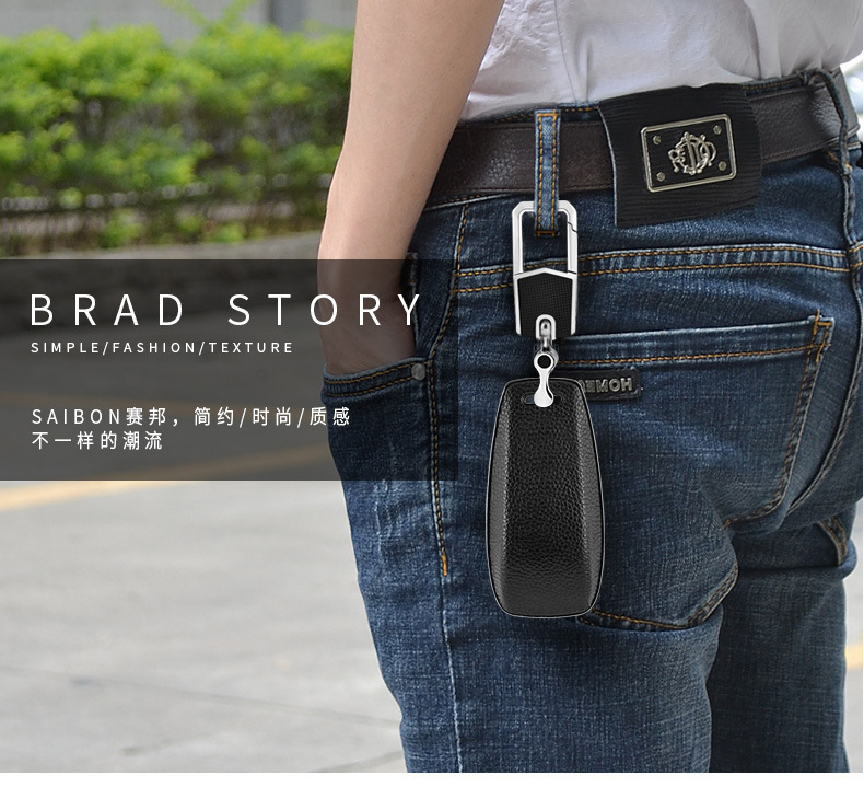 Suitable for Mercedes-Benz E200le300l Key Case C260l Key Case S Grade Genuine Leather Keychain Button All Inclusive Suitable for Mercedes-Benz E200le300l Key Case C260l Key Case S Grade Genuine Leather Keychain Button All Inclusive