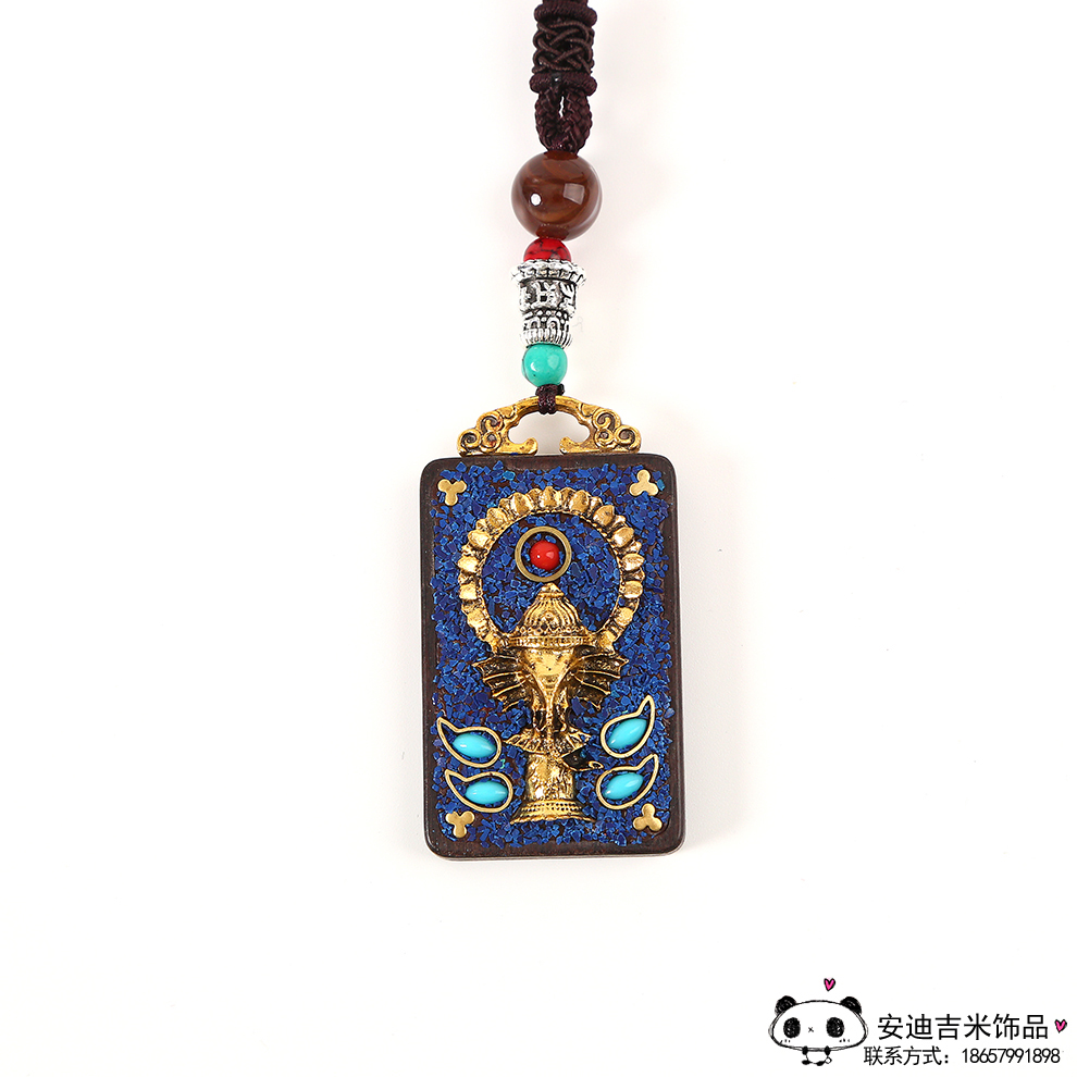 Vintage Nepal Tibet Thangka Handmade Blackwood Keychain Pendant High-End Gift Ethnic Style Ornaments Popular