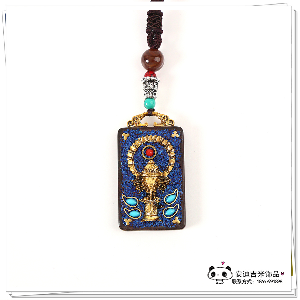 Vintage Nepal Tibet Thangka Handmade Blackwood Keychain Pendant High-End Gift Ethnic Style Ornaments Popular