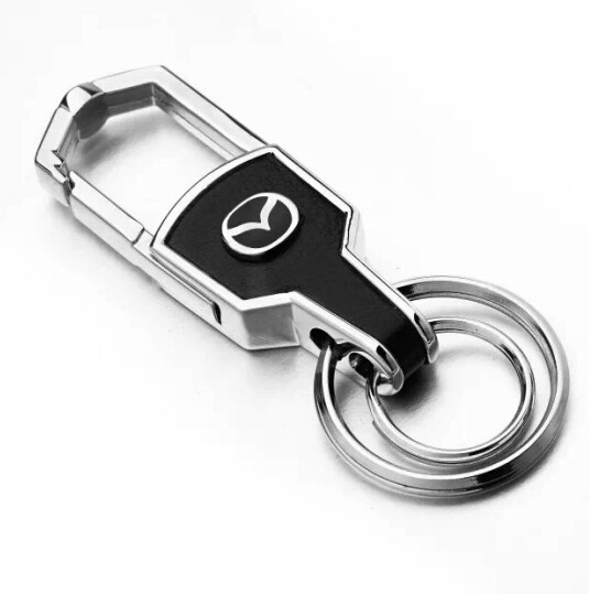Suitable for Car Keychain Crafts Promotion Metal Keychain Leather Buckle Can Be Customized DoubleSided Standard Keychain