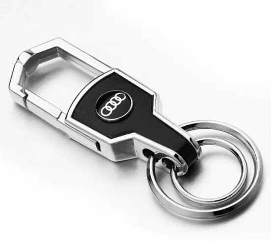 Suitable for Car Keychain Crafts Promotion Metal Keychain Leather Buckle Can Be Customized DoubleSided Standard Keychain