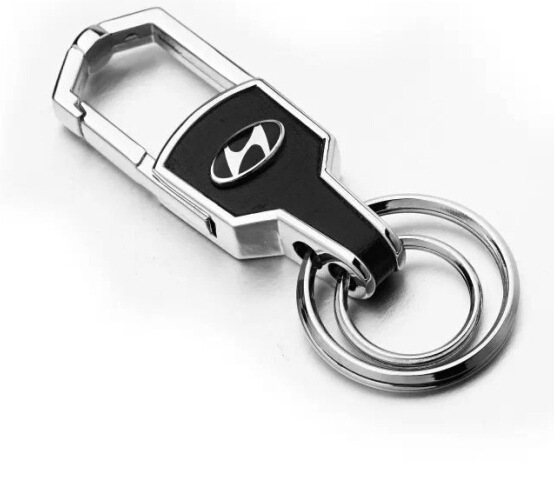 Suitable for Car Keychain Crafts Promotion Metal Keychain Leather Buckle Can Be Customized DoubleSided Standard Keychain