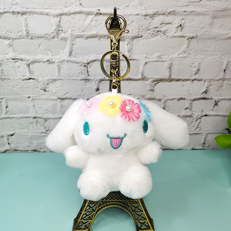 Big Ear Dog Cinnamoroll Babycinnamoroll Little White Plush Doll Cute Girls' Bags Small Pendant Doll Toy Doll Keychain