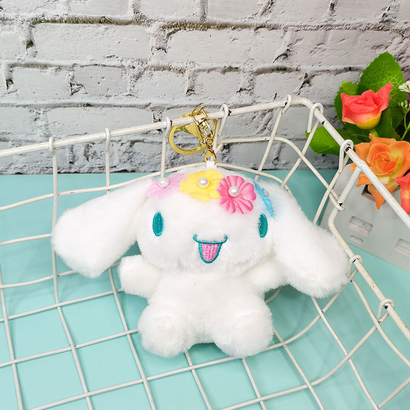 Big Ear Dog Cinnamoroll Babycinnamoroll Little White Plush Doll Cute Girls' Bags Small Pendant Doll Toy Doll Keychain