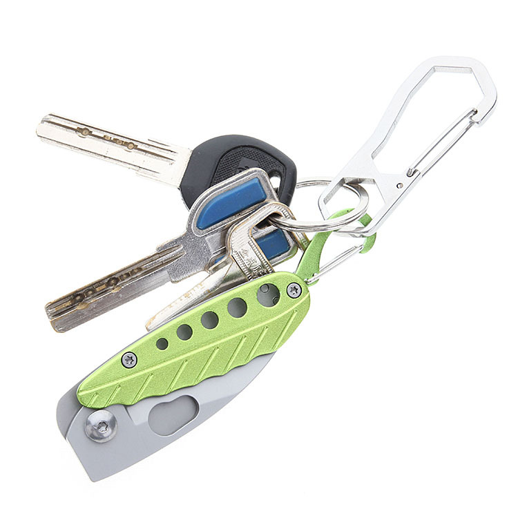 New Creative Gift Leaf Knife Folding Knife Aluminum Handle Color Mini Portable Keychain Portable Fruit Knife