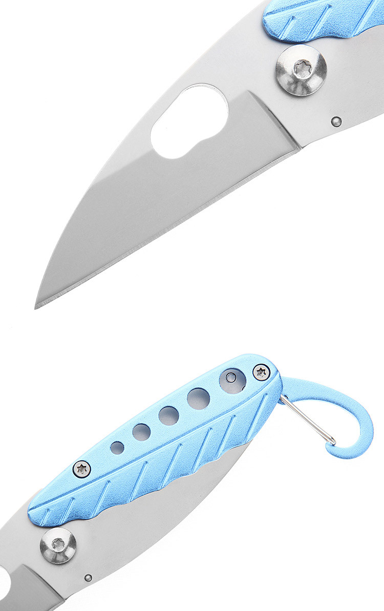 New Creative Gift Leaf Knife Folding Knife Aluminum Handle Color Mini Portable Keychain Portable Fruit Knife