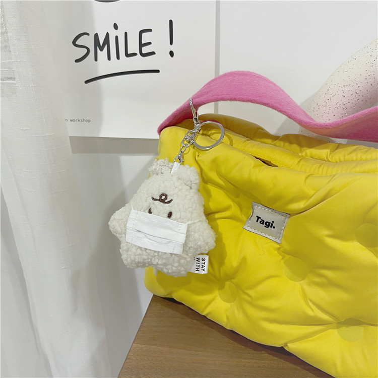 Mask Style Hate Rainy Day Bear Keychain Plush Doll Pendant Bag Hanging Ornaments Mask Style Hate Rainy Day Bear Keychain Plush Doll Pendant Bag Hanging Ornaments