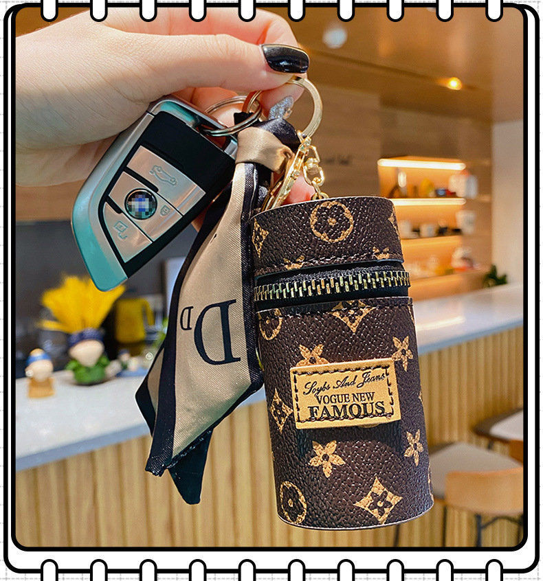 22 New Presbyopic Keychain New Cylinder Lipstick Lipstick Storage Mini Coin Purse Small Portable