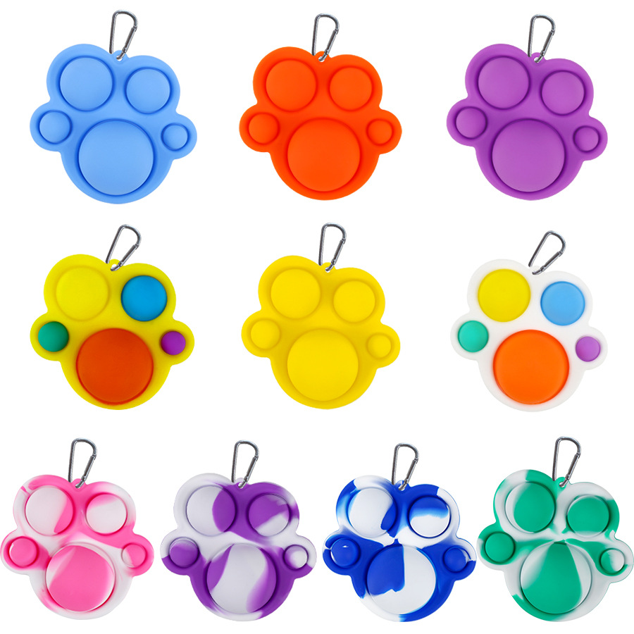 Fidget Simple Dimple Toy Keychain Pendant Deratization Pioneer Silicone Pressure Reduction Toy Hand-Shaped Brush