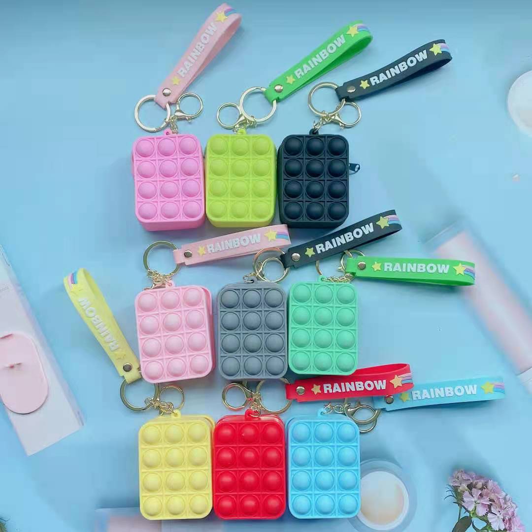 Cross-Border New Bubble Music Decompression Coin Purse Mouse Killer Pioneer Fingertip Pressing Keychain Pendant Mobile Phone Bag