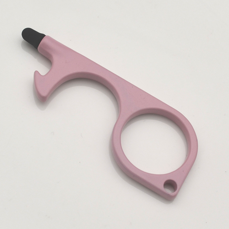 Factory Direct Supply EDC Non-Contact Door Opener Zinc Alloy Touch Screen Press Elevator Keychain in Stock