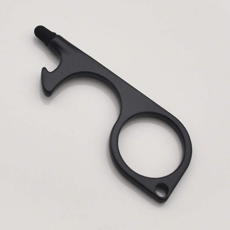 Factory Direct Supply EDC Non-Contact Door Opener Zinc Alloy Touch Screen Press Elevator Keychain in Stock