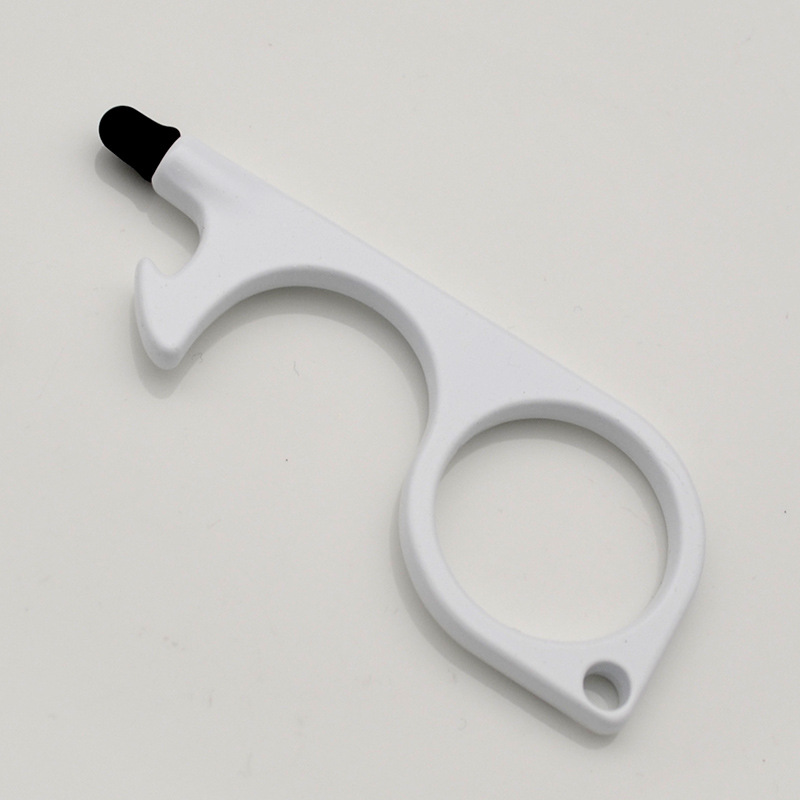 Factory Direct Supply EDC Non-Contact Door Opener Zinc Alloy Touch Screen Press Elevator Keychain in Stock