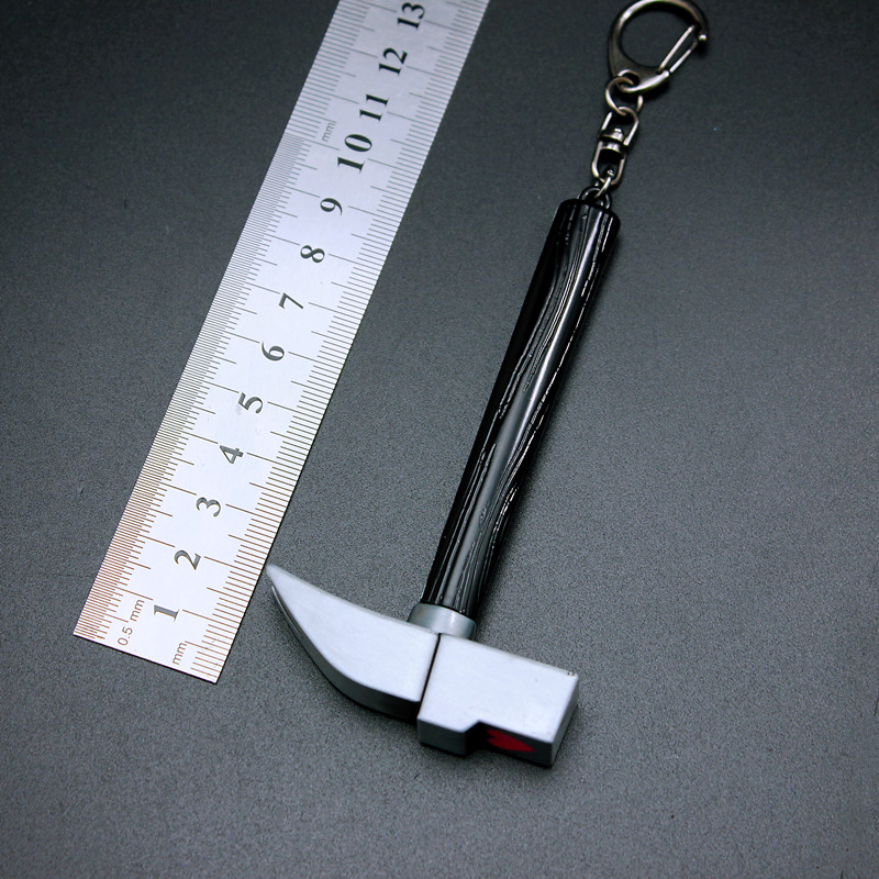 Qijie Manshu Battle Anime Peripheral Nail Qi Wild Rose Hammer Alloy Model Keychain Decoration 11cm