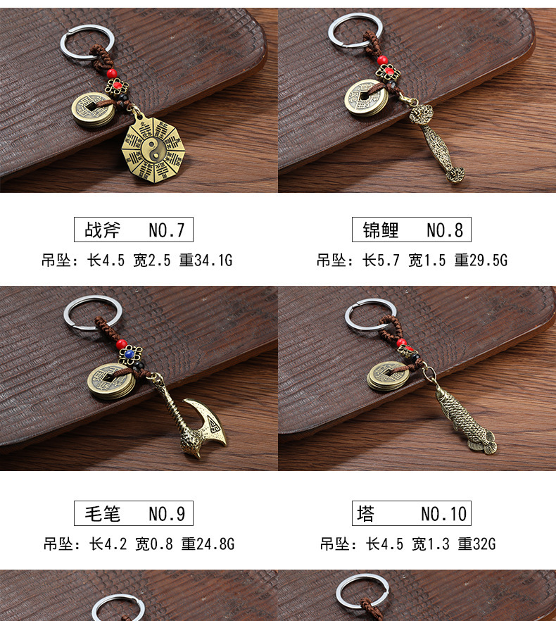 Copper Gourd Keychain Decorative Pendant Personality Creative Imitation Brass Men's Car Keychain Accessories Copper Gourd Keychain Decorative Pendant Personality Creative Imitation Brass Men's Car Keychain Accessories