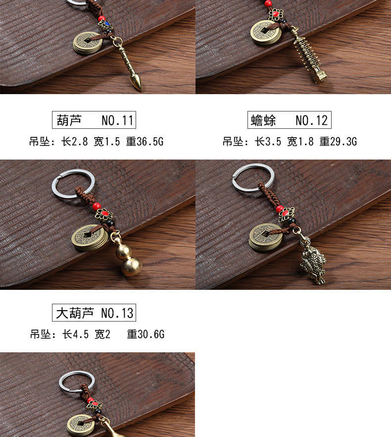 Copper Gourd Keychain Decorative Pendant Personality Creative Imitation Brass Men's Car Keychain Accessories Copper Gourd Keychain Decorative Pendant Personality Creative Imitation Brass Men's Car Keychain Accessories
