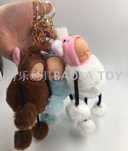 Paula Cute Plush Hanging Foot Doll Keychain Pendant Spot Wedding Throws Prize Claw Doll Foreign Trade Export