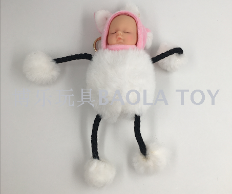 Paula Cute Plush Hanging Foot Doll Keychain Pendant Spot Wedding Throws Prize Claw Doll Foreign Trade Export