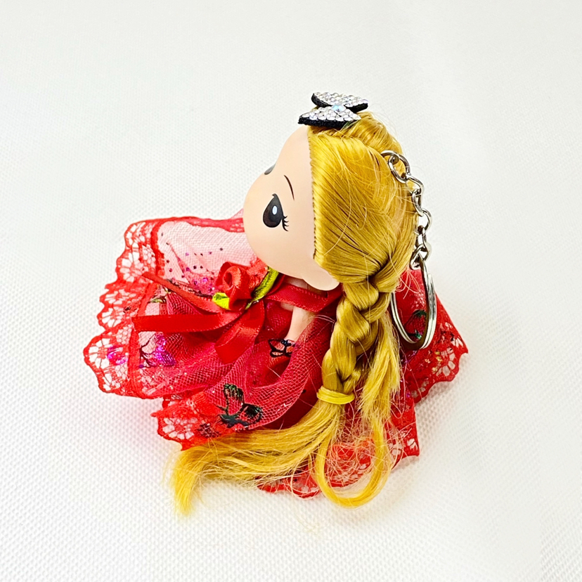 Korean Style Barbie Doll Fashion WEDDING PRINCESS Keychain Pendant Gift Creative Gift Plastic Doll Key Ring